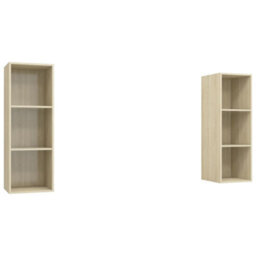 Berkfield Wall-Mounted Tv Cabinets 2 Pcs Sonoma Oak Engineered Wood - thumbnail 2
