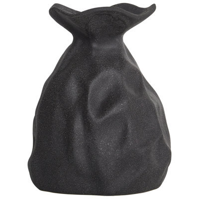 Beliani Flower Vase Coontail 31 Cm Stoneware Black - image 1