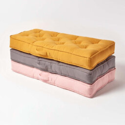 Homescapes Charcoal Grey Cotton 2 Seater Booster Cushion - thumbnail 7