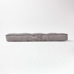 Homescapes Charcoal Grey Cotton 2 Seater Booster Cushion - thumbnail 5