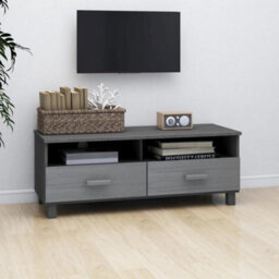 Berkfield Tv Cabinet Dark Grey 106X40X40 Cm Solid Wood Pine - thumbnail 7