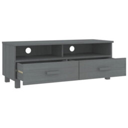 Berkfield Tv Cabinet Dark Grey 106X40X40 Cm Solid Wood Pine - thumbnail 5