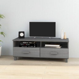 Berkfield Tv Cabinet Dark Grey 106X40X40 Cm Solid Wood Pine - thumbnail 1