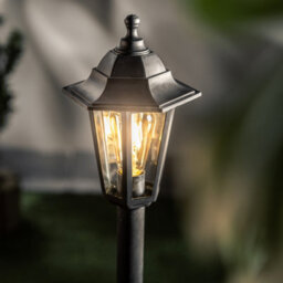 CGC Lighting Cgc Black Outdoor Tall Post Lantern Traditional Vintage Light Garden Terrace Patio Lamp Ip44 Weatherproof Polycarbonate E27 Screw - thumbnail 4