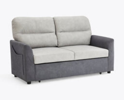 Home Detail Dennis 2 Seater Fabric Grey Fabric Duo Contrast With Storage Pull Out Clic-Clac Sofa Bed - thumbnail 2