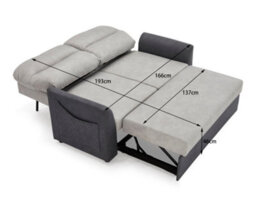Home Detail Dennis 2 Seater Fabric Grey Fabric Duo Contrast With Storage Pull Out Clic-Clac Sofa Bed - thumbnail 4