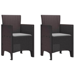 Berkfield Garden Dining Set 3 Pcs Brown Polt Rattan - thumbnail 5