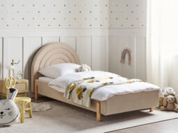 Beliani Kids Bed Boucle Anet 90 X 200 Cm (Eu Single) Beige - thumbnail 2