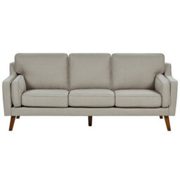 Beliani Sofa 3 Seater Lokka Fabric Beige - thumbnail 1