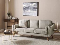 Beliani Sofa 3 Seater Lokka Fabric Beige - thumbnail 2