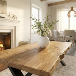 L120Xw40Xh45 Rita Straight Edge Solid Wood Coffee Table With Metal X Legs - thumbnail 8