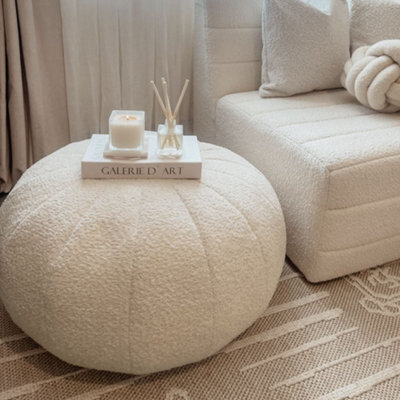 rucomfy Beanbags Rucomfy Indoor Snug Oat Pouffe - Comfortable Bean Bag Footstool - image 1