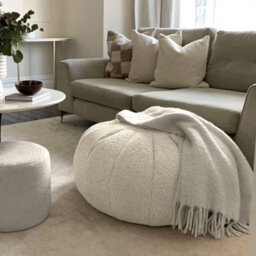 rucomfy Beanbags Rucomfy Indoor Snug Oat Pouffe - Comfortable Bean Bag Footstool - thumbnail 2