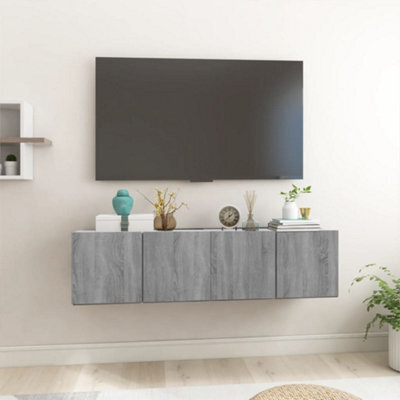 Berkfield Hanging Tv Cabinet Grey Sonoma 2 Pcs 60X30X30 Cm Engineered Wood - image 1