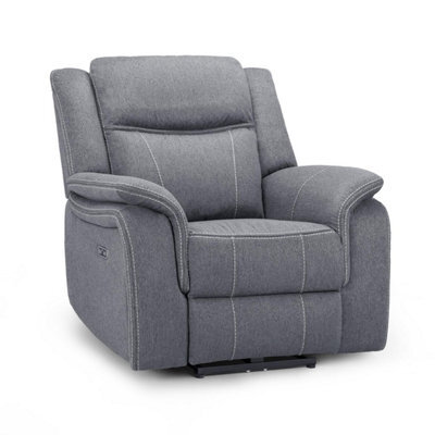 Furnishings For Less UK Orlando Grey Fabric Single Seater Electric Reclining Armchair - image 1