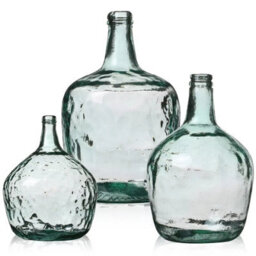 Urbn-Living Urbnliving 2 Litre Round Recycled Glass Vase Lady Jeanne Flower Stem Holder Home Botanical Decor - thumbnail 2