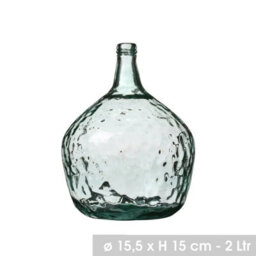 Urbn-Living Urbnliving 2 Litre Round Recycled Glass Vase Lady Jeanne Flower Stem Holder Home Botanical Decor - thumbnail 1