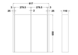 Bianca Wall Hung 2 Door Mirror Cabinet With Soft Close Doors, 600mm, Gloss Grey - Premium Storage By Balterley - thumbnail 6