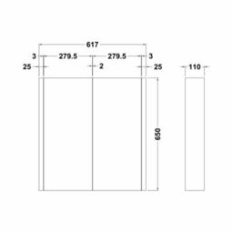 Bianca Wall Hung 2 Door Mirror Cabinet With Soft Close Doors, 600mm, Gloss Grey - Premium Storage By Balterley - thumbnail 2