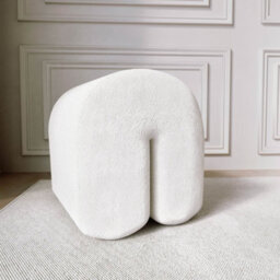 CARME Home Laurie Ivory Bouclé Stool For Bedroom Living Room Decoration - thumbnail 4