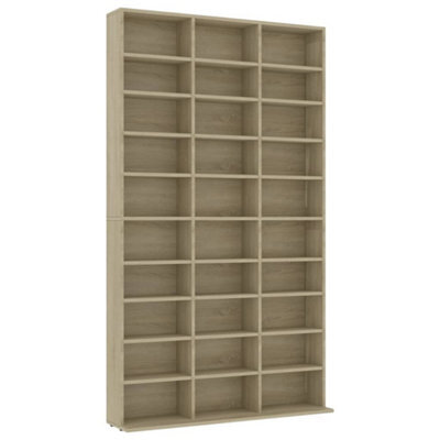 Berkfield Durable Cd Cabinet Sonoma Oak 102X16X177.5 Cm Engineered Wood - image 1