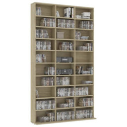 Berkfield Durable Cd Cabinet Sonoma Oak 102X16X177.5 Cm Engineered Wood - thumbnail 3