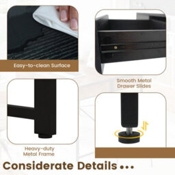 Costway Computer Desk 111 X 48 Cm Compact Writing Desk With 2 Drawers-Black - thumbnail 9