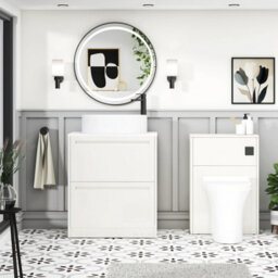 Royal Bathrooms Royal Bathroom Elmore 700mm Classic White Freestanding Bathroom Vanity Unit 2 Drawer Plain White Worktop With Peak Basin - thumbnail 5