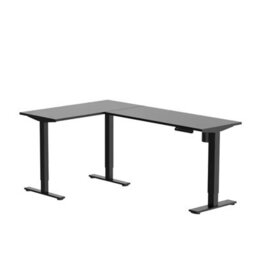 Flexispot Height Adjustable L-Shaped Standing Desk With Desktop In Black - thumbnail 2