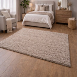 Uetian Luxurious Dark Beige Shaggy Rug Soft Extra Thick Area Rug For Living Room Bedroom Hallway 160X230 Cm - thumbnail 1