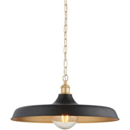 Loops Hanging Ceiling Pendant Light - Matt Black & Satin Gold Paint - 10W Led E27