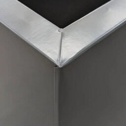 Woven Wood 60Cm Zinc Galvanised Matte Grey Square Planter - thumbnail 7