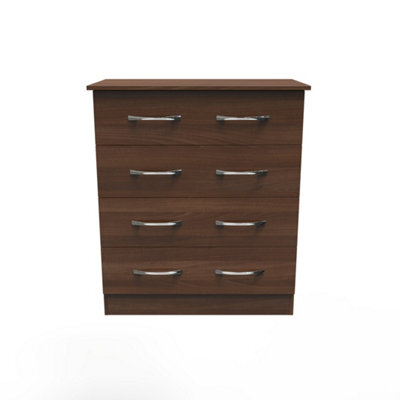 Hampshire 4 Drawer Chest Of Drawers In Noche Walnut (Ready Assembled) - image 1