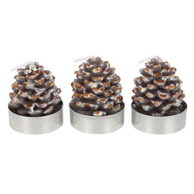 Something Different Tealight Pinecone Candles (Pack Of 6) Brown (One Size) - image 1
