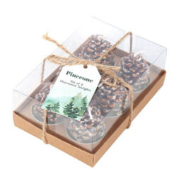 Something Different Tealight Pinecone Candles (Pack Of 6) Brown (One Size) - thumbnail 3