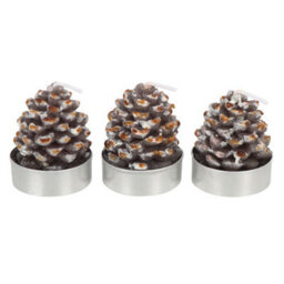 Something Different Tealight Pinecone Candles (Pack Of 6) Brown (One Size) - thumbnail 2