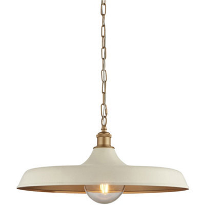 Loops Hanging Ceiling Pendant Light - Matt Warm White & Satin Gold Paint - 10W Led E27 - image 1
