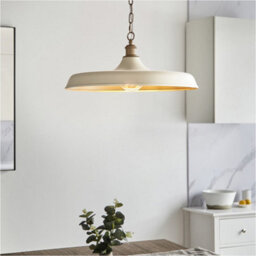 Loops Hanging Ceiling Pendant Light - Matt Warm White & Satin Gold Paint - 10W Led E27 - thumbnail 4