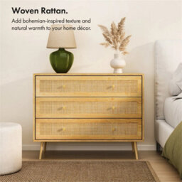 3 Drawers Rattan Chest Of Drawers - thumbnail 6