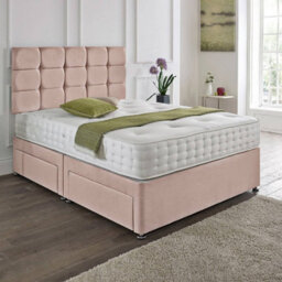 Dining Tables Rio Matching Headboard Divan Set, 2 Drawer On Same Side With Sprung 1500 Comfort Mattress - King - thumbnail 1