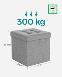 Songmics Versatile Bench With Storage, Plush Ottoman Featuring Lid, Designed For Hallway, Bedroom, Living Room, Light Grey - thumbnail 2