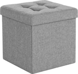 Songmics Versatile Bench With Storage, Plush Ottoman Featuring Lid, Designed For Hallway, Bedroom, Living Room, Light Grey - thumbnail 8