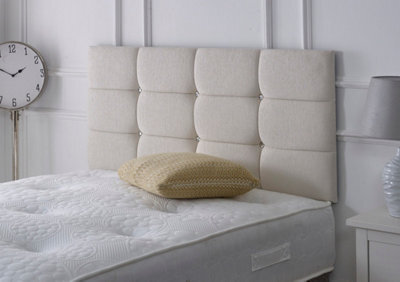 "Slumbre Roma Chenille 4Ft6 Double 20"" Headboard - Stone"