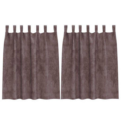 Berkfield Classic Curtain With Curtains 2 Pcs Brown 140 X 140 Cm Velvet - image 1