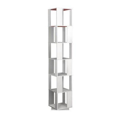 White 190Cm Freestanding Rotating Corner Bookcase - image 1