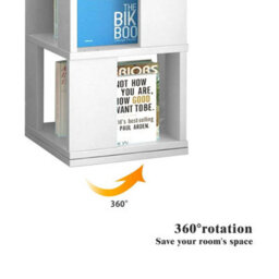 White 190Cm Freestanding Rotating Corner Bookcase - thumbnail 4