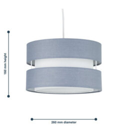 First Choice Lighting Set Of  2 Benni - Grey 26Cm Pendant Shades - thumbnail 7