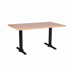 Elliot Black Twin Table Base Rectangular Laminate Top Black Coffee Beech 1200 X 600mm - thumbnail 3