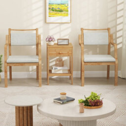 Costway 2 Pcs Bamboo Nightstand Bedside Table With Storage Drawer-Natural - thumbnail 6