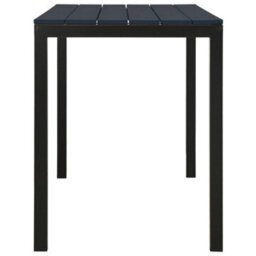 Walplus 3 Piece Garden Dining Set Steel And Wpc Black - thumbnail 7
